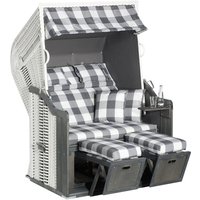 SUNNY SMART Strandkorb »Rustikal«, BxHxT: 125 x 160 x 90 cm, Halblieger, weiß/grau – weiss SUNNY SMART Strandkorb »Rustikal«, BxHxT: 125 x 160 x 90 cm, Halblieger, weiß/grau – weiss
