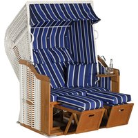 SUNNY SMART Strandkorb »Rustikal, aufgebaut«, BxHxT: 125 x 160 x 90 cm, Halblieger, weiß/natur – weiss SUNNY SMART Strandkorb »Rustikal, aufgebaut«, BxHxT: 125 x 160 x 90 cm, Halblieger, weiß/natur – weiss
