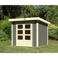 KARIBU Gartenhaus »Kandern 3«, Holz, BxHxT: 244 x 222 x 244 cm (Außenmaße inkl. Dachüberstand) – grau KARIBU Gartenhaus »Kandern 3«, Holz, BxHxT: 244 x 222 x 244 cm (Außenmaße inkl. Dachüberstand) – grau