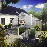 KGT Gewächshaus »Tulpe«, 7,53 m², Kunststoff/Aluminium, winterfest – silberfarben KGT Gewächshaus »Tulpe«, 7,53 m², Kunststoff/Aluminium, winterfest – silberfarben