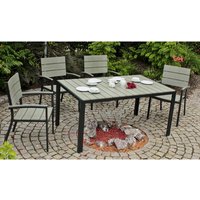 GARDEN PLEASURE Gartenmöbelset, 4 Sitzplätze, Aluminium – grau GARDEN PLEASURE Gartenmöbelset, 4 Sitzplätze, Aluminium – grau