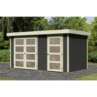 KARIBU Gartenhaus »Mühlentrup«, Holz, BxHxT: 404 x 211 x 217 cm (Außenmaße inkl. Dachüberstand) - grau |  Fichte  |  8,52 m² KARIBU Gartenhaus »Mühlentrup«, Holz, BxHxT: 404 x 211 x 217 cm (Außenmaße inkl. Dachüberstand) - grau |  Fichte  |  8,52 m²