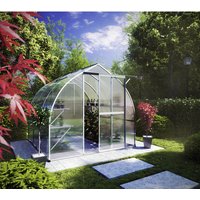 KGT Gewächshaus »Rhodo«, 5,16 m², Kunststoff/Aluminium, winterfest – silberfarben KGT Gewächshaus »Rhodo«, 5,16 m², Kunststoff/Aluminium, winterfest – silberfarben