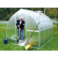 KGT Gewächshaus »Rhodo«, 6,84 m², Kunststoff/Aluminium, winterfest – silberfarben KGT Gewächshaus »Rhodo«, 6,84 m², Kunststoff/Aluminium, winterfest – silberfarben