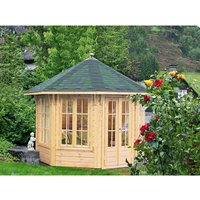 WOLFF Holzpavillon »Milano 3.0«, achteckig, achteckig, BxT: 300,3 x 300,3 cm, inkl. Dacheindeckung – beige WOLFF Holzpavillon »Milano 3.0«, achteckig, achteckig, BxT: 300,3 x 300,3 cm, inkl. Dacheindeckung – beige