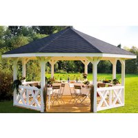 SKANHOLZ Pavillon »Nice 3«, Zeltdach, achteckig, BxHxT: 557 x 347 x 557 cm – beige SKANHOLZ Pavillon »Nice 3«, Zeltdach, achteckig, BxHxT: 557 x 347 x 557 cm – beige
