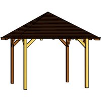 SKANHOLZ Pavillon »Cannes 2«, Zeltdach, viereckig, BxHxT: 439 x 329 x 439 cm – beige SKANHOLZ Pavillon »Cannes 2«, Zeltdach, viereckig, BxHxT: 439 x 329 x 439 cm – beige