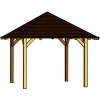 SKANHOLZ Pavillon »Cannes 4«, Zeltdach, viereckig, BxHxT: 569 x 360 x 569 cm – beige SKANHOLZ Pavillon »Cannes 4«, Zeltdach, viereckig, BxHxT: 569 x 360 x 569 cm – beige