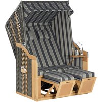 SUNNY SMART Strandkorb »Rustikal«, BxHxT: 120 x 160 x 80 cm, Halblieger, anthrazitfarben/natur – grau SUNNY SMART Strandkorb »Rustikal«, BxHxT: 120 x 160 x 80 cm, Halblieger, anthrazitfarben/natur – grau