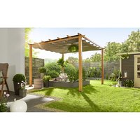 PARAGON OUTDOOR Pergola, flach, quadratisch, BxT: 350 x 350 cm, inkl. Dacheindeckung – braun PARAGON OUTDOOR Pergola, flach, quadratisch, BxT: 350 x 350 cm, inkl. Dacheindeckung – braun