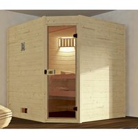 WEKA Ecksauna »Valida Eck 2«, BxHxT: 189 x 203,5 x 189 cm, mit Glastür – beige WEKA Ecksauna »Valida Eck 2«, BxHxT: 189 x 203,5 x 189 cm, mit Glastür – beige
