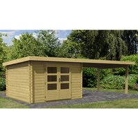 KARIBU Gartenhaus »Ringköbing«, Holz, BxHxT: 679 x 220 x 297 cm (Außenmaße inkl. Dachüberstand) – braun KARIBU Gartenhaus »Ringköbing«, Holz, BxHxT: 679 x 220 x 297 cm (Außenmaße inkl. Dachüberstand) – braun