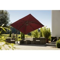 SCHNEIDER SCHIRME Ampelschirm »Rhodos Twist«, BxL: 300 x 300cm, quadratisch, Sonnenschutzfaktor: 50+ – rot SCHNEIDER SCHIRME Ampelschirm »Rhodos Twist«, BxL: 300 x 300cm, quadratisch, Sonnenschutzfaktor: 50+ – rot