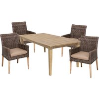 GARDEN PLEASURE Gartenmöbelset, 4 Sitzplätze, Akazienholz/Kunststoff – braun GARDEN PLEASURE Gartenmöbelset, 4 Sitzplätze, Akazienholz/Kunststoff – braun