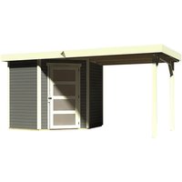 KARIBU Gartenhaus »Schwandorf«, Holz, BxHxT: 433 x 218 x 217 cm (Außenmaße inkl. Dachüberstand) – grau KARIBU Gartenhaus »Schwandorf«, Holz, BxHxT: 433 x 218 x 217 cm (Außenmaße inkl. Dachüberstand) – grau