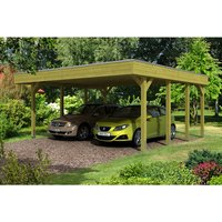 SKANHOLZ Carport »Friesland«, BxT: 557 x 555 cm, Firsthöhe: 254 cm, imprägniert – braun SKANHOLZ Carport »Friesland«, BxT: 557 x 555 cm, Firsthöhe: 254 cm, imprägniert – braun
