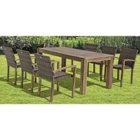 GARDEN PLEASURE Gartenmöbelset, 6 Sitzplätze, Akazienholz/Kunststoff – braun GARDEN PLEASURE Gartenmöbelset, 6 Sitzplätze, Akazienholz/Kunststoff – braun