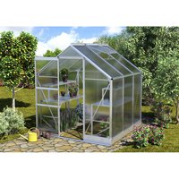 VITAVIA Gewächshaus »Apollo«, 3,8 m², Kunststoff/Aluminium, winterfest – silberfarben VITAVIA Gewächshaus »Apollo«, 3,8 m², Kunststoff/Aluminium, winterfest – silberfarben