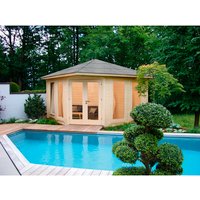 WOLFF FINNHAUS Gartenhaus »Katrin«, Holz, BxHxT: 447 x 308 x 395 cm (Außenmaße) – beige WOLFF FINNHAUS Gartenhaus »Katrin«, Holz, BxHxT: 447 x 308 x 395 cm (Außenmaße) – beige