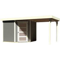 KARIBU Gartenhaus »Schwandorf 5«, Holz, BxHxT: 462 x 218 x 246 cm (Außenmaße inkl. Dachüberstand) – grau KARIBU Gartenhaus »Schwandorf 5«, Holz, BxHxT: 462 x 218 x 246 cm (Außenmaße inkl. Dachüberstand) – grau