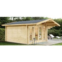 WOLFF FINNHAUS Gartenhaus »Hammerfest«, BxT: 550 x 610 cm (Aufstellmaße), Satteldach – beige Rabatt: 8 %  – 33.55 qm WOLFF FINNHAUS Gartenhaus »Hammerfest«, BxT: 550 x 610 cm (Aufstellmaße), Satteldach – beige Rabatt: 8 %  – 33.55 qm