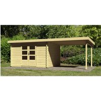 KARIBU Gartenhaus »Ringköbing«, Holz, BxHxT: 640 x 222 x 297 cm (Außenmaße inkl. Dachüberstand) – braun KARIBU Gartenhaus »Ringköbing«, Holz, BxHxT: 640 x 222 x 297 cm (Außenmaße inkl. Dachüberstand) – braun