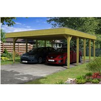 SKANHOLZ Carport »Friesland«, BxT: 557 x 708 cm, Firsthöhe: 254 cm, imprägniert – braun SKANHOLZ Carport »Friesland«, BxT: 557 x 708 cm, Firsthöhe: 254 cm, imprägniert – braun