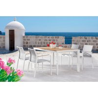 BEST Gartenmöbelset »Paros«, 4 Sitzplätze, Aluminium/Teakholz – weiss BEST Gartenmöbelset »Paros«, 4 Sitzplätze, Aluminium/Teakholz – weiss