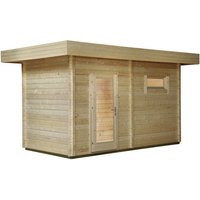 WOLFF FINNHAUS Saunahaus »Mikko«, BxTxH: 491 x 288 x 254 cm, ohne Ofen – beige WOLFF FINNHAUS Saunahaus »Mikko«, BxTxH: 491 x 288 x 254 cm, ohne Ofen – beige