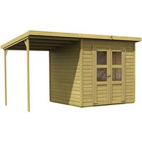 KARIBU Gartenhaus »Merseburg« im Set, BxT: 415 x 236 cm (Aufstellmaße), mit Anbaudach – beige Rabatt: 16 % – 9.79 qm KARIBU Gartenhaus »Merseburg« im Set, BxT: 415 x 236 cm (Aufstellmaße), mit Anbaudach – beige Rabatt: 16 % – 9.79 qm