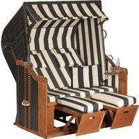 SUNNY SMART Strandkorb »Rustikal«, BxHxT: 145 x 160 x 90 cm, Halblieger, anthrazitfarben/natur – grau SUNNY SMART Strandkorb »Rustikal«, BxHxT: 145 x 160 x 90 cm, Halblieger, anthrazitfarben/natur – grau