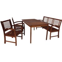 GARDEN PLEASURE Gartenmöbelset, 4 Sitzplätze, Eukalyptusholz – braun Rabatt: 11 % GARDEN PLEASURE Gartenmöbelset, 4 Sitzplätze, Eukalyptusholz – braun Rabatt: 11 %