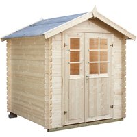 WOLFF FINNHAUS Gartenhaus »Lyon«, BxT: 222 x 214 cm (Aufstellmaße), Satteldach – beige Rabatt: 8 % – 4.75 qm WOLFF FINNHAUS Gartenhaus »Lyon«, BxT: 222 x 214 cm (Aufstellmaße), Satteldach – beige Rabatt: 8 % – 4.75 qm