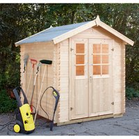 WOLFF FINNHAUS Gartenhaus »Lyon«, Holz, BxHxT: 222 x 222 x 214 cm (Außenmaße inkl. Dachüberstand) - beige | Fichte | 3,6 m² WOLFF FINNHAUS Gartenhaus »Lyon«, Holz, BxHxT: 222 x 222 x 214 cm (Außenmaße inkl. Dachüberstand) - beige | Fichte | 3,6 m²