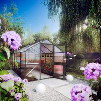 KGT Gewächshaus »Rose«, 10 m², Kunststoff/Aluminium, winterfest – grau KGT Gewächshaus »Rose«, 10 m², Kunststoff/Aluminium, winterfest – grau