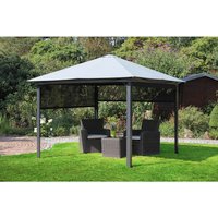 LECO Pavillon »Lina«, Spitzdach, viereckig, BxHxT: 300 x 261 x 300 cm – grau LECO Pavillon »Lina«, Spitzdach, viereckig, BxHxT: 300 x 261 x 300 cm – grau