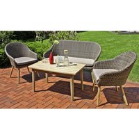 GARDEN PLEASURE Loungemöbel-Gruppe, 4 Sitzplätze, Akazienholz/Aluminium/Kunststoff – braun GARDEN PLEASURE Loungemöbel-Gruppe, 4 Sitzplätze, Akazienholz/Aluminium/Kunststoff – braun