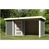 KARIBU Gartenhaus »Anvik 3«, Holz, BxHxT: 433 x 218 x 217 cm (Außenmaße inkl. Dachüberstand) – grau KARIBU Gartenhaus »Anvik 3«, Holz, BxHxT: 433 x 218 x 217 cm (Außenmaße inkl. Dachüberstand) – grau