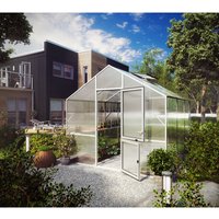 KGT Gewächshaus »Lilie«, 9,6 m², Kunststoff/Aluminium, winterfest – silberfarben KGT Gewächshaus »Lilie«, 9,6 m², Kunststoff/Aluminium, winterfest – silberfarben