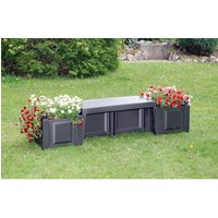 KHW Gartenbank »Berlin«, Kunststoff, 2-Sitzer, BxHxT: 174 x 41 x 49 cm – grau Rabatt: 12 % KHW Gartenbank »Berlin«, Kunststoff, 2-Sitzer, BxHxT: 174 x 41 x 49 cm – grau Rabatt: 12 %