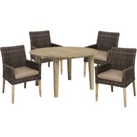 GARDEN PLEASURE Gartenmöbelset, 4 Sitzplätze, Akazienholz/Kunststoff/Aluminium/Polyester – braun GARDEN PLEASURE Gartenmöbelset, 4 Sitzplätze, Akazienholz/Kunststoff/Aluminium/Polyester – braun