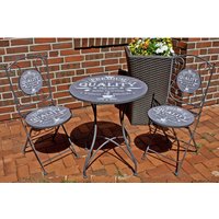 GARDEN PLEASURE Balkonmöbelset, Metall, 3-teilig – schwarz GARDEN PLEASURE Balkonmöbelset, Metall, 3-teilig – schwarz