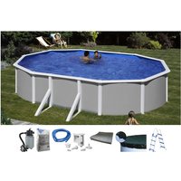 MYPOOL Ovalpool, grau/weiß, BxHxL: 300 x 132 x 500 cm – blau MYPOOL Ovalpool, grau/weiß, BxHxL: 300 x 132 x 500 cm – blau
