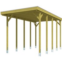 SKANHOLZ Carport »Friesland Caravan 2«, BxT: 397 x 708 cm, Firsthöhe: 371 cm, farbbehandelt – braun SKANHOLZ Carport »Friesland Caravan 2«, BxT: 397 x 708 cm, Firsthöhe: 371 cm, farbbehandelt – braun