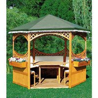 PROMADINO Pavillon »Palma«, sechseckig, BxHxT: 308 x 260 x 308 cm – braun PROMADINO Pavillon »Palma«, sechseckig, BxHxT: 308 x 260 x 308 cm – braun