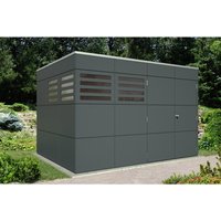 SKANHOLZ Gartenhaus »Brisbane 4«, Holz, BxHxT: 337 x 223 x 253 cm (Außenmaße) – grau SKANHOLZ Gartenhaus »Brisbane 4«, Holz, BxHxT: 337 x 223 x 253 cm (Außenmaße) – grau