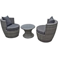 GARDEN PLEASURE Club-Set, Kunststoff, 3-teilig – grau GARDEN PLEASURE Club-Set, Kunststoff, 3-teilig – grau