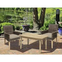 GARDEN PLEASURE Gartenmöbelset, Kunststoff, 3-teilig – braun GARDEN PLEASURE Gartenmöbelset, Kunststoff, 3-teilig – braun