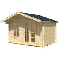 SKANHOLZ Gartenhaus »Langesund«, BxT: 380 x 350 cm (Aufstellmaße), Spitzdach – beige – 13.3 qm SKANHOLZ Gartenhaus »Langesund«, BxT: 380 x 350 cm (Aufstellmaße), Spitzdach – beige – 13.3 qm