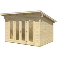 SKANHOLZ Gartenhaus »Ostende«, Holz, BxHxT: 440 x 264 x 380 cm (Außenmaße) – beige SKANHOLZ Gartenhaus »Ostende«, Holz, BxHxT: 440 x 264 x 380 cm (Außenmaße) – beige